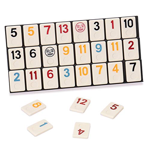 Deluxe Rummy Tiles Game, Rummy Cube Family Board Game - Try Traditional Turkish Rules, Or Play The Classic Way - Includes 104 Tiles, 2 False Jokers, 4 Tile Holders, 1 Die, Instructions #TOP1