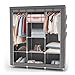 Produktbild INTIRILIFE Faltschrank 130x175x45 cm in ASCH GRAU - mit Reißverschluss Stoffschrank Kleiderschrank mit Kleiderstange, Fächern und Seitentasche - Camping Steckschrank Textil Garderobe
