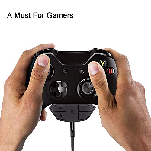 Stereo Headset Adapter Game Audio Mic Headphone Converter for Microsoft Xbox One Controller (Black)