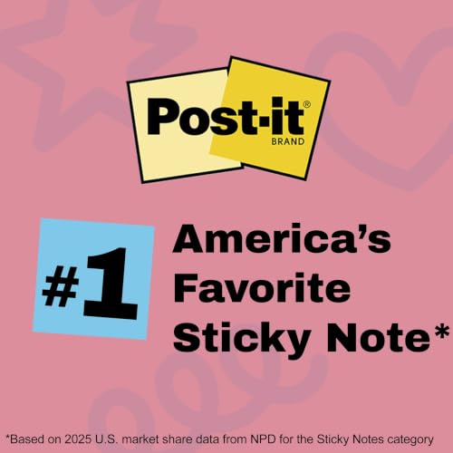 Post-it Super Sticky Notes, 4 x 4 in., Neon Fizz, 6 Lined Pads - image 7