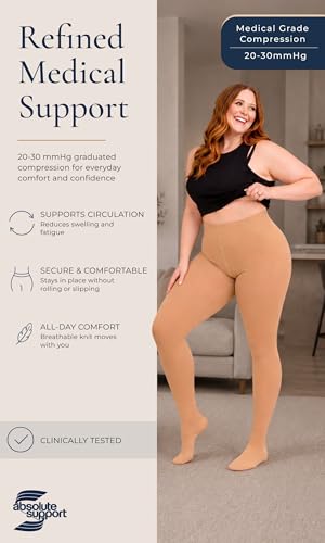 Image of Compression Pantyhose for Women 20-30mmHg - Varicose Veins and Swelling - A204