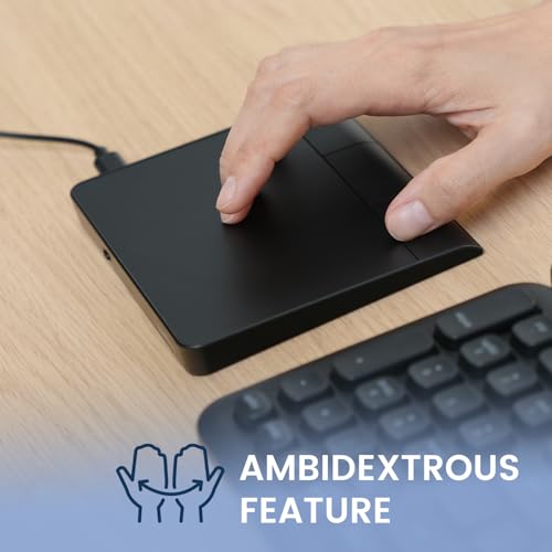 Image of Perixx PERIPAD-506 Wired USB Touchpad - Slim Detachable Design for Desktop & Laptop - 5.31x4.57x0.55 Inches - Black