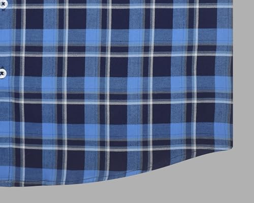 Image of GHPC 100% Cotton Checkered Half Sleeves Regular Fit Formal Shirt for Men