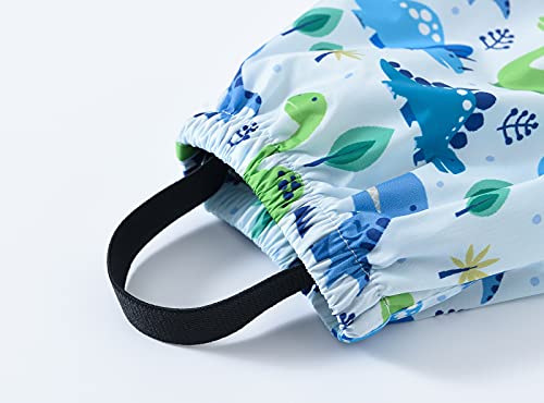 Kids Waterproof Rain Pants Boys Girls Lightweight Reusable Cute Cartoon Toddler Rain Pants (Light Blue-C, 7-8 Years)3