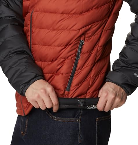 Image of Columbia Men Omni-Heat Reflective Powder Lite Hooded Hiking and Trekking Down Jacket