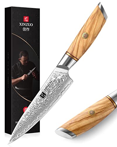 Xinzuo Cuchillo Universal, 13cm Cuchillo Para Pelar Acero De Damasco, Afilado Cuchillo De Fruta Cuchillos De Cocina Multifuncional Cuchillo Chef -Ergonómico De Mango De Madera De Olivo Xinzuo Cuchillo Universal, 13cm Cuchillo Para Pelar Acero De Damasco, Afilado Cuchillo De Fruta Cuchillos De Cocina Multifuncional Cuchillo Chef -Ergonómico De Mango De Madera De Olivo