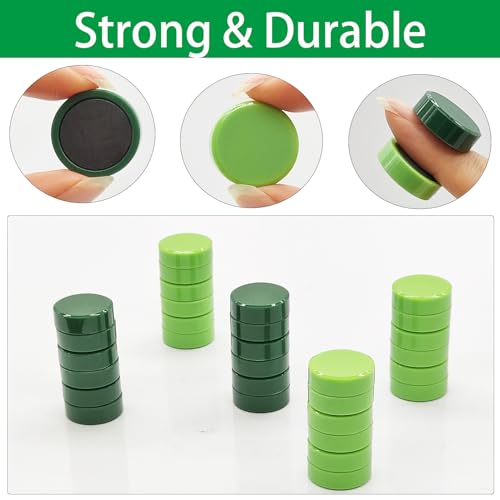 ZDZBLX Fridge Magnets, 20 PCS Strong Mini Magnet, Heavy Duty Craft Magnets, Green Round Cute Magnet for Fridge Whiteboard - Image 2