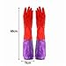 EINVARIOUS 1Pair Long Rubber Velvet Household Gloves Dishwashing Waterproof Thicken Warm Scrubber Kitchen Clean Tool