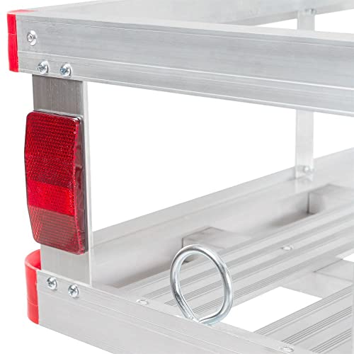 Silver Spring Aluminum Hitch Cargo Carrier Utility Basket with Loading Ramp for 2" Hitch Receiver - 500 lbs. Capacity