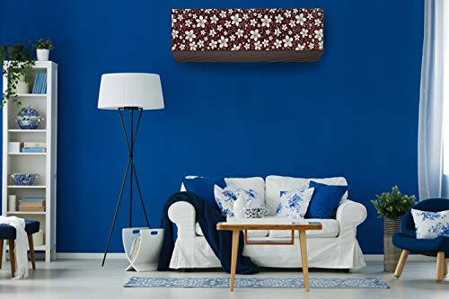 Image of Stylista Split ac cover for indoor and outdoor unit of 2 ton ac waterproof and dustproof Brown and White Floral pattern