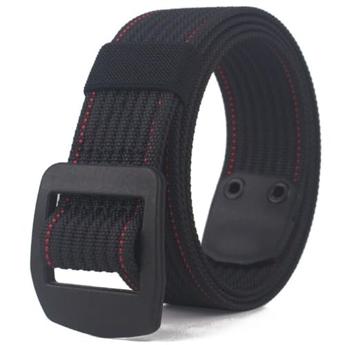 Canvas Strap Business Luxury Brand Weave Waist Band Men Casual Braided Belt(black)