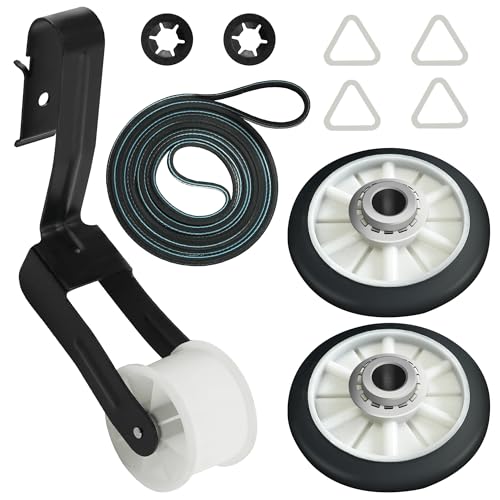 【Upgraded】4392065 Dryer Repair Kit with 341241 Dryer Belt, 349241T Drum Roller Kit for WED4815EW1 NED4655EW1 NGD4655EW2 NED4600YQ1 NED4500VQ2 NED4655EW0 NED4600YQ0. Replaces PS373087 by Pulluty - Used condition - US$13.04