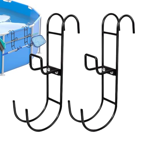 Crochets de clôture de piscine, crochet de support de filet en métal robuste – Supports métalliques pour accessoires de piscine, crochets de clôture de piscine pour accrocher du matériel de piscine