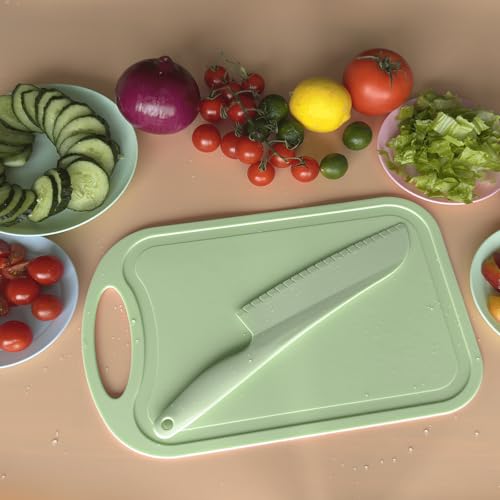 Image of Lettuce Knife to Prevent Browning, 11 inch Plastic Knife for Cutting Veggies, Fruits, Cakes, Brownies, Bread, Dishwasher Safe (1, Green)