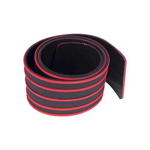 Runmade Black & Red Rubber 35.4 Inch Rear Bumper Protector Guard Door Entry Sill Guard - Universal Fit For Car Suv Pickup Truck Boat Non-Sli Scratch-Resistant Boot Sill Protector (90 Cm) #TOP4