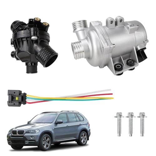 VeloCore Electric Engine Water Pump & Thermostat Kit | Compatible with BMW 328i, 128i, 528i, X3, X5, Z4 (N51 N52 Engine) | Replaces 11517586924, 11517546994, 11517521584