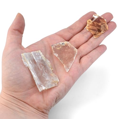 Image of EISCO 12PK Raw Muscovite Mica, Mineral Specimen - Approx. 1 inch- Geologist Selected & Hand Processed - Great for Science Classrooms