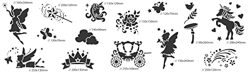 NAKLEO Painting Stencils Set for Kids 14 Pcs Templates 9x12 to 23x34cm Magic Fairy, Plastic and Reusable Drawing Stencils - Image 4