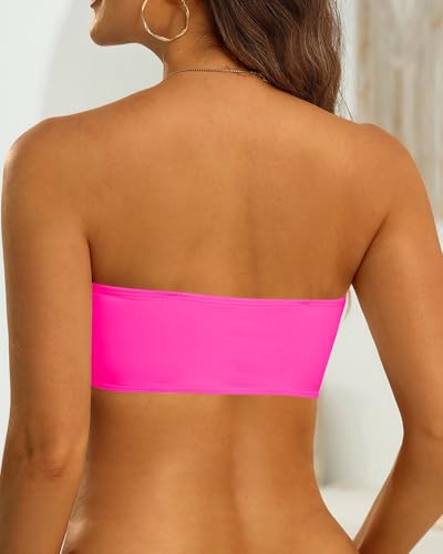 Image of Aqua Eve Women Strapless Bikini Top Only Bandeau Swim Top Tube Top Swimsuit