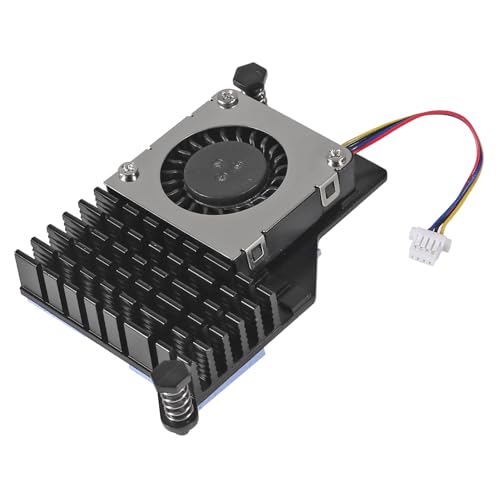 for Raspberry Pi 5 Active Cooler Fan Heatsink Aluminum Speed Adjustable PWN Cooling Fan Heat Sink Radiator Speed Control for Raspberry Pi 5 - Black