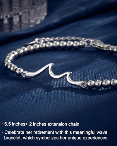 Tarsus Best Retirement Gift for Woman 2025, The Waves of Life You've been Through, Wave Bracelet for Retirement Women Coworker Friends, You Will Be Missed Farewell Goodbye Gifts Ideas4