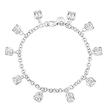 LYGBAOFUL Jewellery Pulsera de Plata 925 para Mujer, Colgante de Corona, Pulsera de Cadena, joyería Fina a Mano