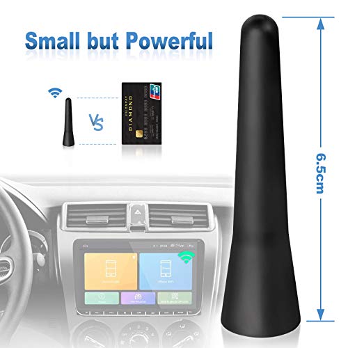 Eightwood Antenne Voiture FM Dab Antenne Radio Voiture 2 pièces 6,5cm Mini Antenne Voiture Courte avec Fonction de Réception FM/AM/Dab Puissante