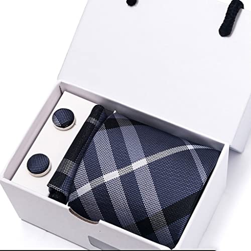 Set de corbata, pañuelo y gemelos de seda para hombre
