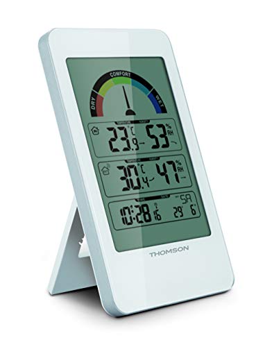 Station météo avec sonde extérieure sans FI l , Fonction Réveil et Alarme température, Indicateur température Max / Actuelle / Min et évolution - Thomson - 513629 Cover