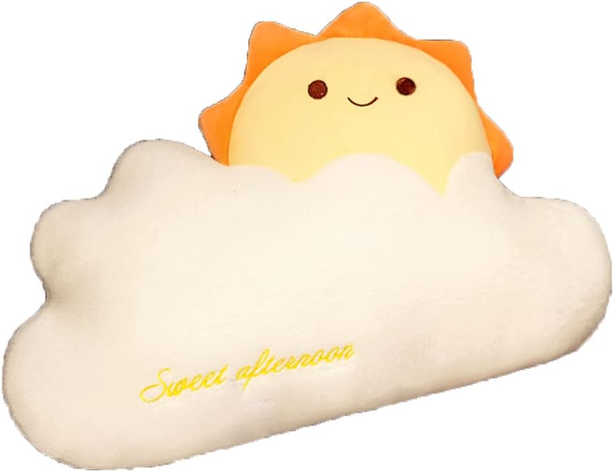 Simulation Cloud Plush Pillow Sleeping Hugging Plush Cushion Living Room Sofa Waist Pillow Stuffed Throw Pillows (Pink Whale(55×40cm/21.65"×15.7"))