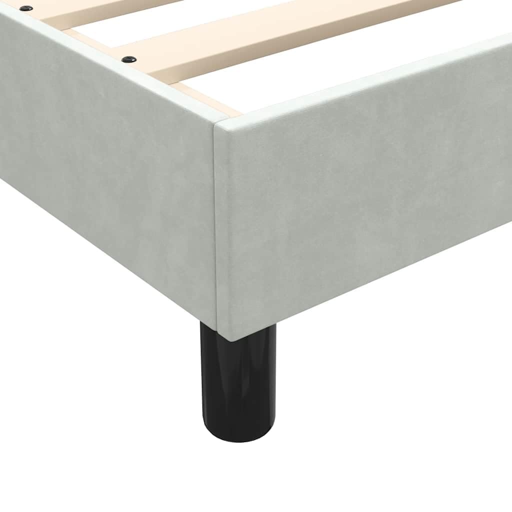 Bettgestell ohne Matratze Hellgrau 80x220 cm Samt, Modernes Schlafzimmer Möbel, Robustes Platform Bett mit Lattenrost für Komfort