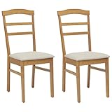 【Matériaux de qualité et confort】 Avec sa construction en bois de caoutchouc massif, la chaise promet une utilisation durable. Le grain naturel du bois et la finition laquée rehaussent son look. Chaque chaise est conçue avec un grand coussin pour le confort, soutenue par un dossier robuste, idéale pour les repas ou le travail, offrant un vrai repos.