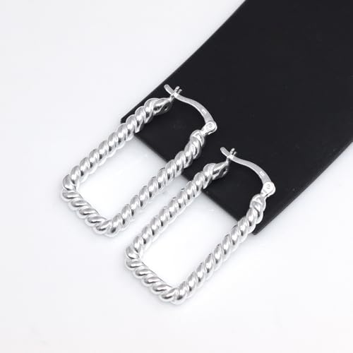 LeCalla Sterling Silver Hoop Earrings for Women | Lightweight Silver Chunky Hoop Earrings | Handmade Electroform Hollow Italian Design Click-Top Earrings Hoop3