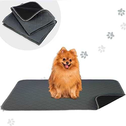Washable Dog Pee Pads with Free Grooming Gloves,Non Slip Dog Mats with