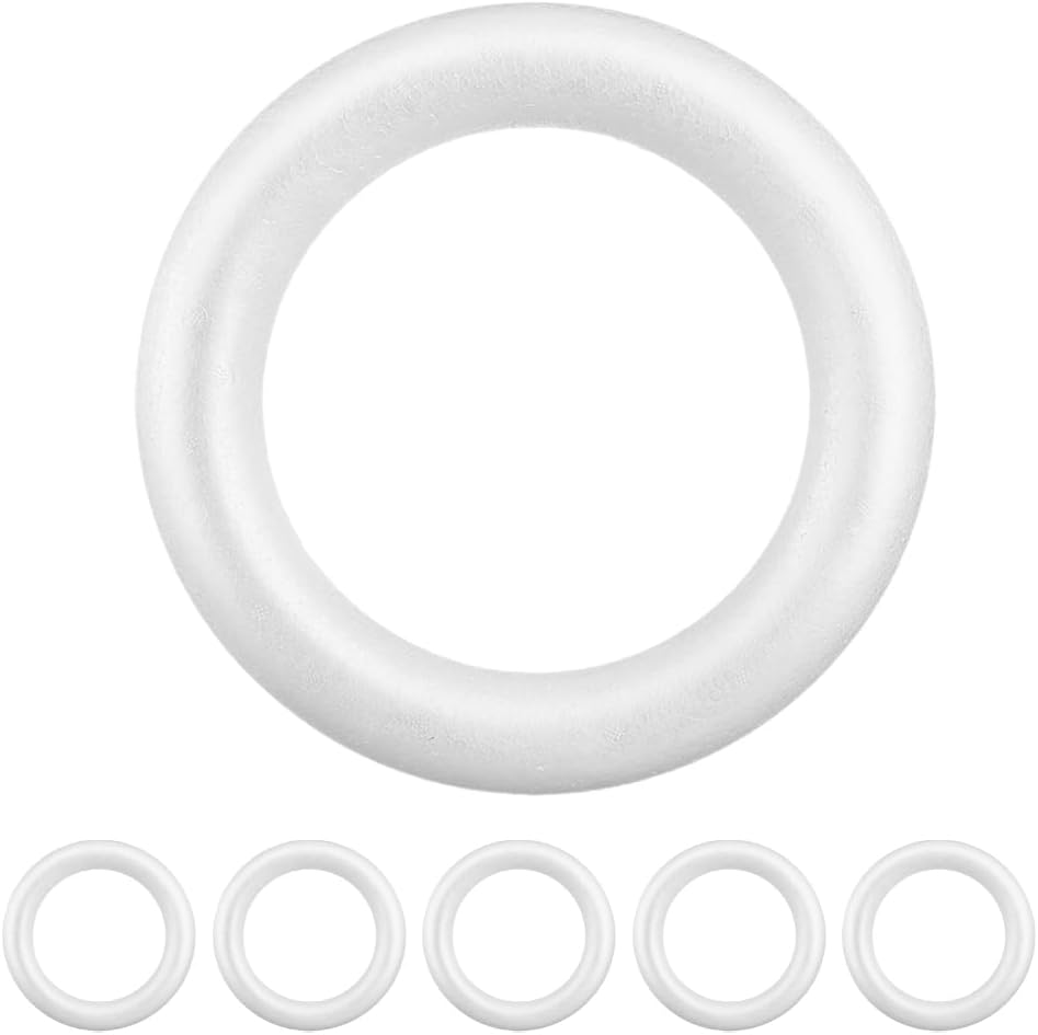 Operitacx 4pcs Foam Wreath Forms, 8.7 Inch Round Foam Rings for DIY Craft Projects, Christmas, Wedding, Home Decoration
