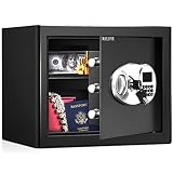 WASJOYE 1.0 Cub Safe Box, Digital Steel Security Safe with Electronic Keypad Combination Lock and Re