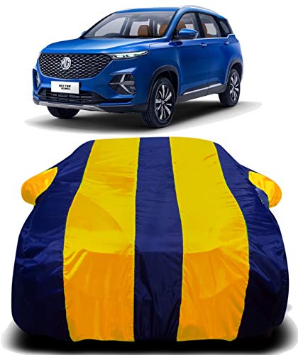 Image of Waterproof Car Cover with Ultra Surface Body Protection (Yellow Stripes) (MG Hector Plus)