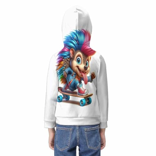 Sweat à capuche imprimé 3D hérisson pull manches longues 6-15 ans