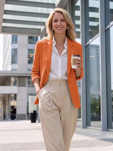 Image of Mina Self 2026 Summer Women's Linen Blazer Jacket - Lightweight Breathable 3 /4 Stretchy Ruched Sleeve Casual Work with Pocket
