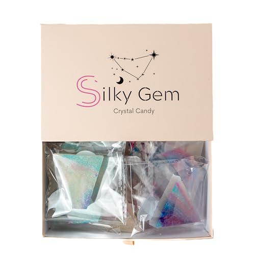 Silky Gem - Edible Lychee Flavored Aurora Crystal Candy, 8-10 pieces, Kohakutou, Edible Gem, Vegan, Gluten Free, ASMR