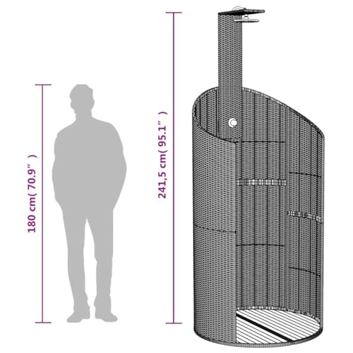 vidaXL Gray Poly Rattan Outdoor Shower - Acacia Wood Base - Garden/Pool Shower - 39.4"x39.4"x95.1"