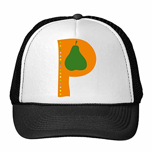 Chapeau de camionneur nylon alphabet P aux finitions soignées pour enfant