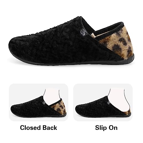 Image of Spesoul Fuzzy House Slippers for Women Men Indoor Closed Back Lightweight Cozy Faux Furry Lining Barefoot House Shoes Slipper Socks for Bedroom Home Office Yoga Outdoor Walking Shoes
