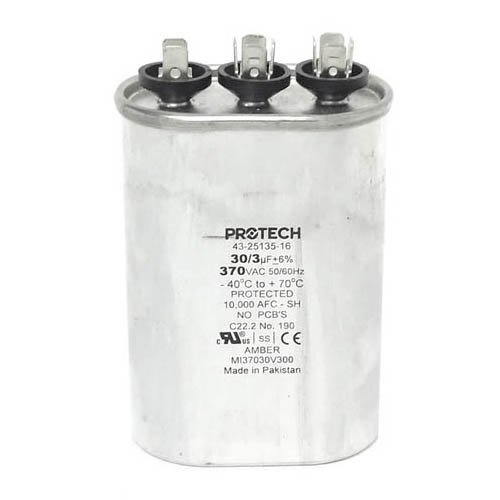 43-25135-16 - OEM Oval Replacement Dual Run Capacitor 30 + 3 UF/MFD 370 Volt Fits Rheem