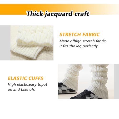 Elandy Knit Winter Thermal Warm Leg Warmers-Long Socks Boot Cuffs Topper Legging Pads For Women Lady Girls Best Xmas Gift4