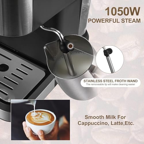 Cafetera Espresso profesional con vaporizador y tanque 1.5 L miniatura 2