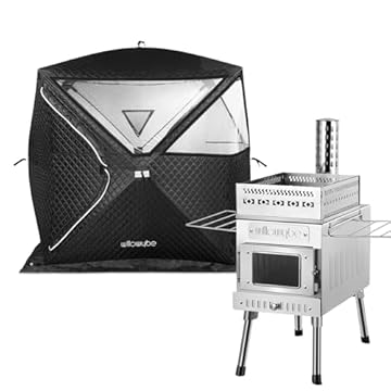 outdoor sauna with wood stove