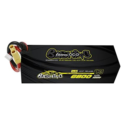 Gens ace Bashing Series 4S Lipo Battery 14.8V 120C 6800mAh Lipo Battery Pack with EC5 Plug Cover