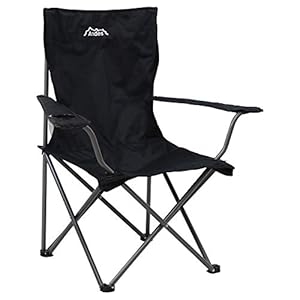 Andes Black Folding Camping Chair Portable Garden Fishing Festival Seat