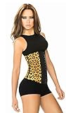 Ann Chery Women's Faja Clasica Animal Print Workout Waist Cincher, Yellow, Medium/34